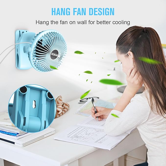 BESKAR Clip on Fan, Portable Small Desk Fans - Image 4
