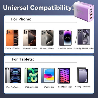 USB C Wall Fast Charger Block, 40W 4-Port Type C Chargers Fast Charging Blocks - Image 4