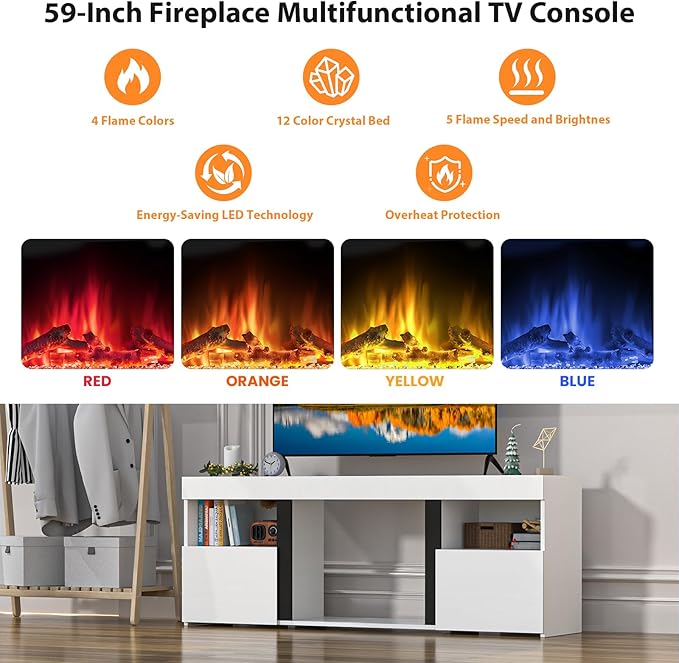 59" Electric Fireplace TV Stand - Image 2