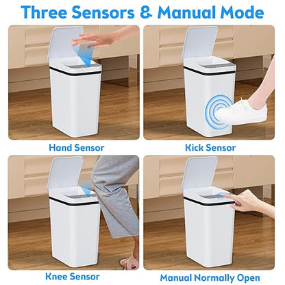 KOEYLE 2 Pack 2.2 Gallon Automatic Touchless Garbage Can, Small Motion Sensor - Image 2