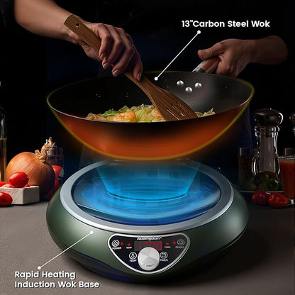 1700W 120V Wok Induction Cooktop, Non-Pulse Heating, 16 Levels, 18H Timer - Image 3