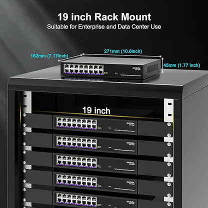16 Port 2.5Gb Ethernet Switch Unmanaged, NICGIGA 16 Port 2.5G Network Switch - Image 6
