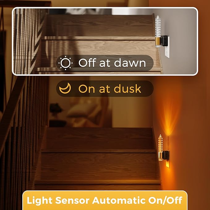 L LOHAS LED Night Light, Amber Candle Night Lights Plug into Wall, 0-100 LM - Image 5