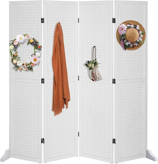 Bonnlo 4 Panel Pegboard Freestanding, 5 FT Portable Display Board Organizer by Bonnlo