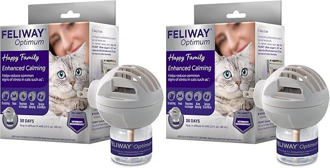 FELIWAY Aroma Diffuser, Optimum Cat, Enhanced Calming Pheromone, 48 mL | 30 Day by Feliway%C2%AE