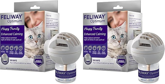 FELIWAY Aroma Diffuser, Optimum Cat, Enhanced Calming Pheromone, 48 mL | 30 Day by Feliway%C2%AE