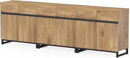 WAMPAT Modern TV Stand for TVs up to 110 inch, 3 in 1 Wood Entertainment Center - Image 8