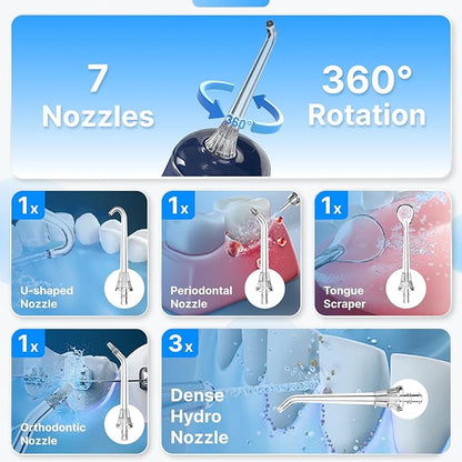 Water Flosser for Teeth, Cordless Oral Irrigator Portable Dental Cleaner Picks - Image 5