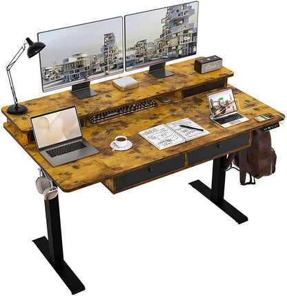 55 * 30 Inches Electric Standing Widened Desk Adjustable Height by ExaDesk