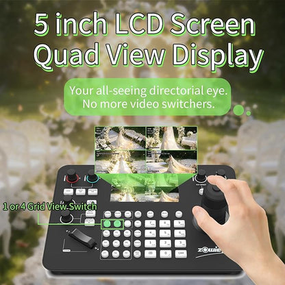 Zowietek PTZ Controller 7D Joystick Keyboard, HDMI Output, Automatic Camera - Image 5