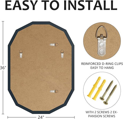 Bathroom Mirrors for Over Sink, Round Frameless Mirrors for Wall, 24x36 Inch - Image 5