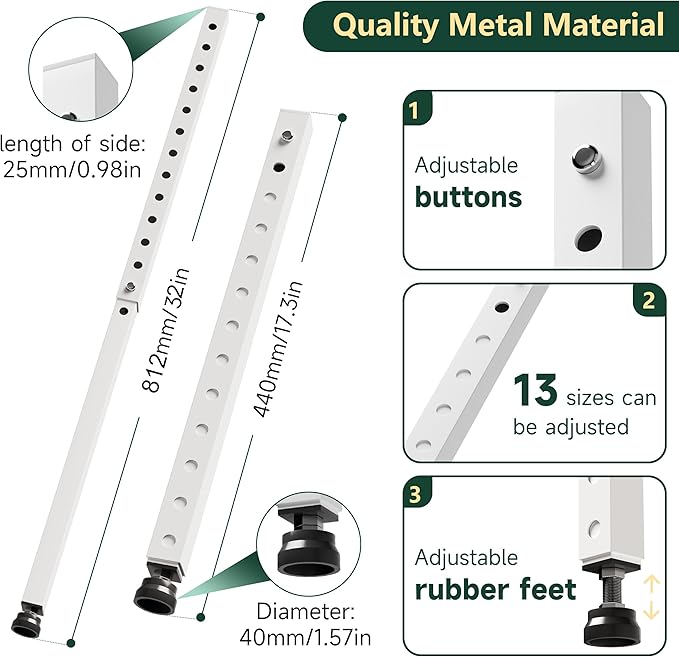 WooFog Adjustable Window Security Bars Vertical, Heavy Duty Sliding Patio Glass - Image 2