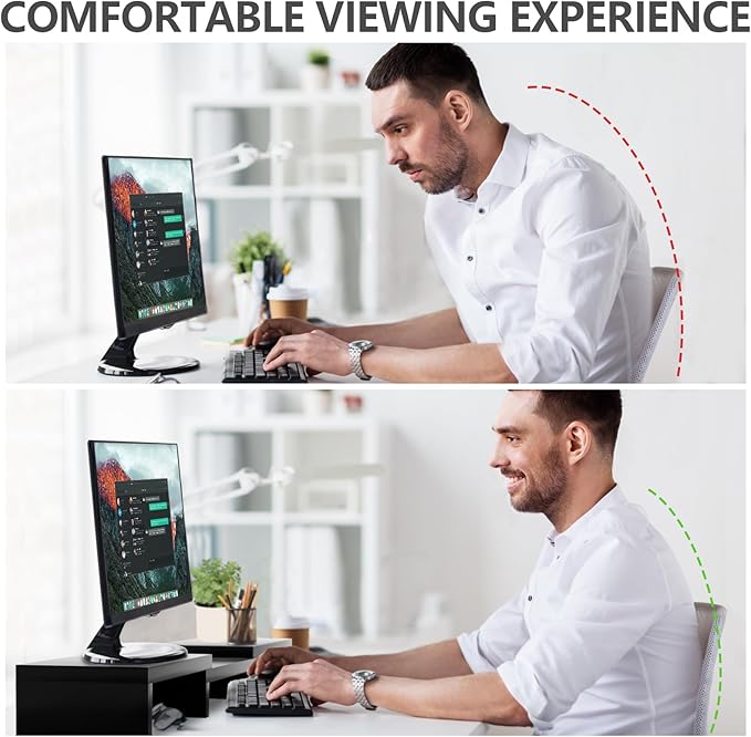 TAVR Dual Monitor Stand Riser Office Desktop Organizer Stand - Image 5