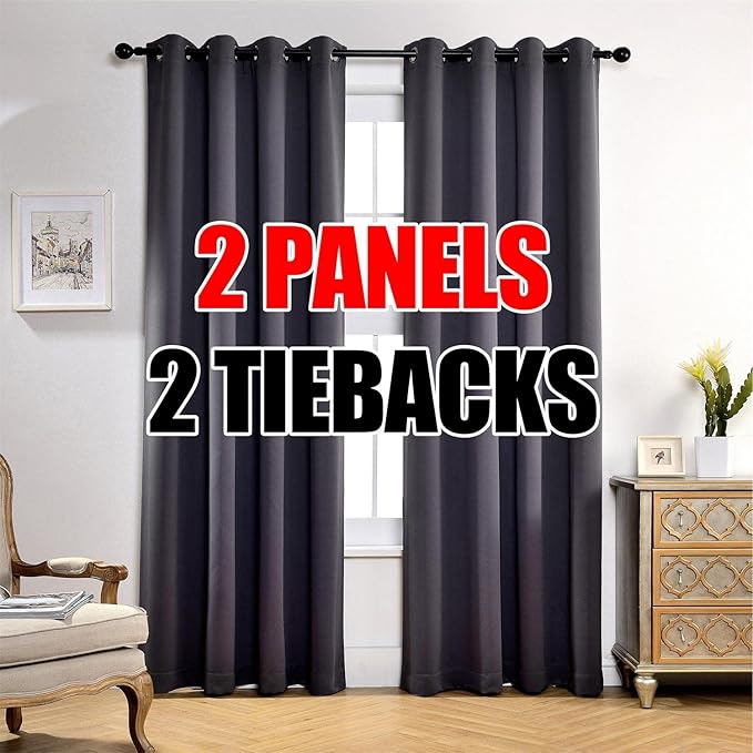 MIUCO 1 Pair Thermal Insulated Grommet 52-Inch-by-95-Inch Blackout Window by MIUCO