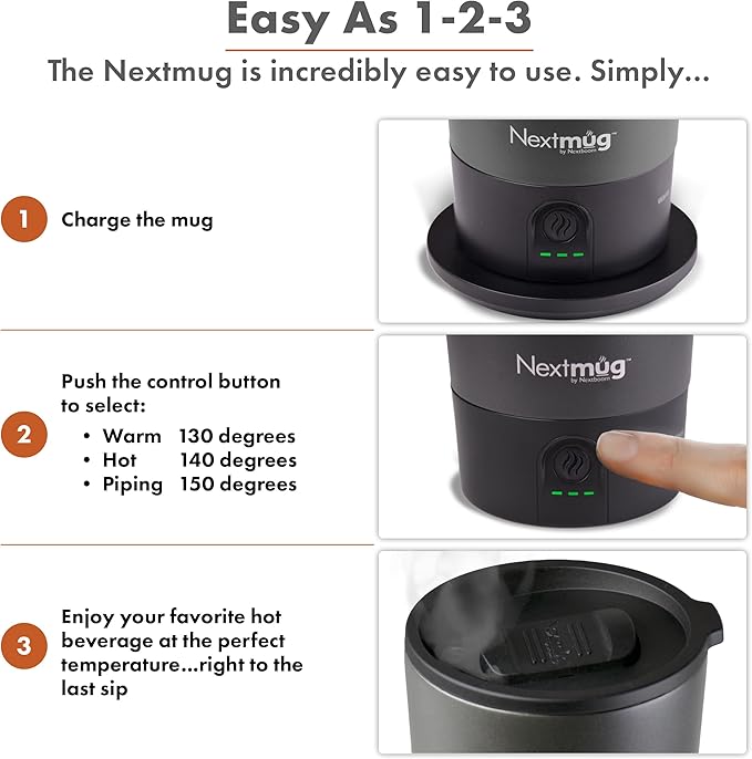 Nextmug Go - Temperature-Controlled, Self-Heating Travel Mug - Image 4