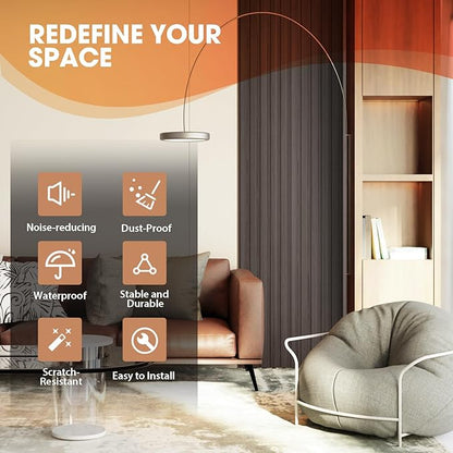 OUZUGIE WPC Acoustic Slat Wall Paneling, Living Room, TV Background, Study Room - Image 6