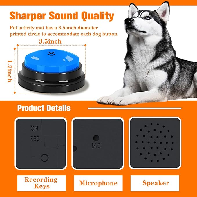 Dog Buttons for Communication, 30s Voice Recording Speaking Button Pet Speech - Image 5