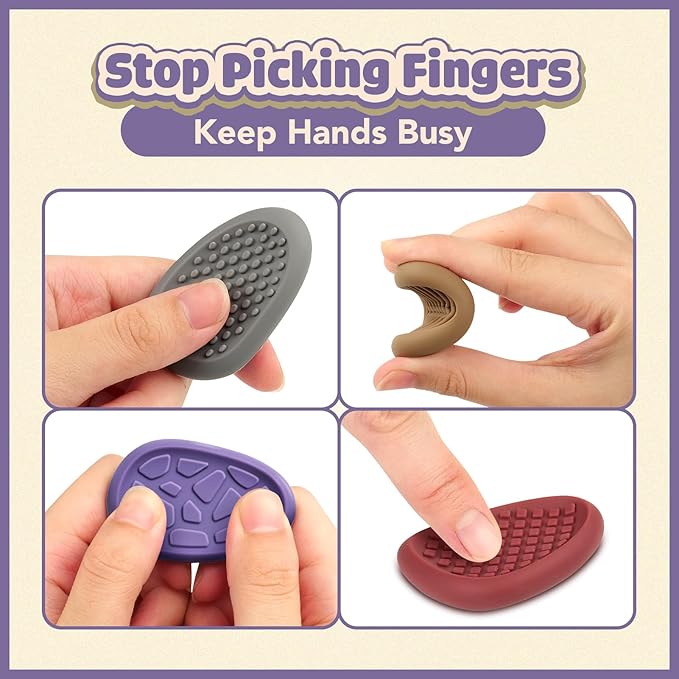Fidget Toys Adults Sensory Stone: 8 Pack Texture Worry Stone - Image 2
