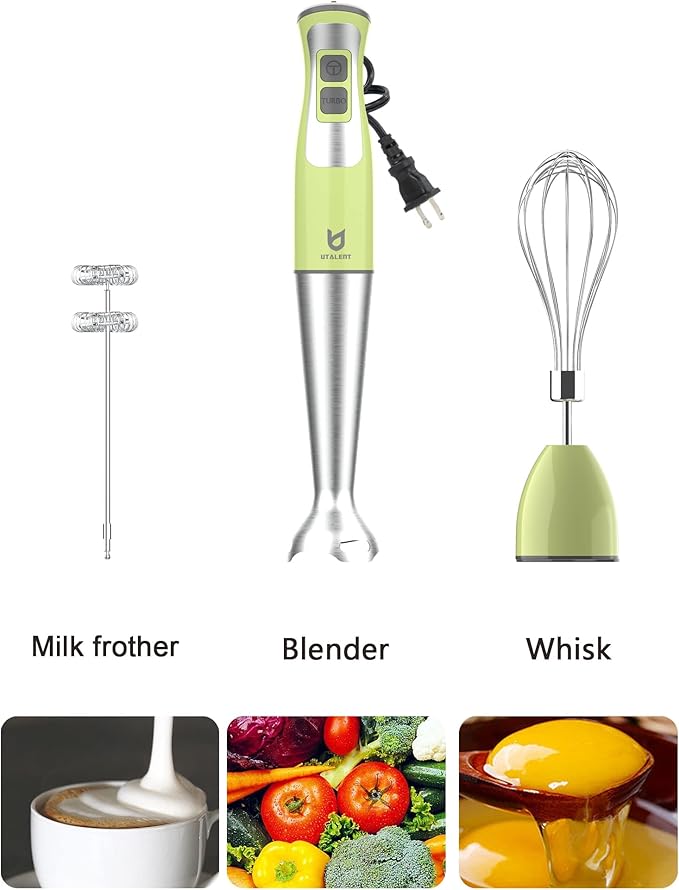 Immersion Hand Blender, UTALENT 3-in-1 8-Speed Stick Blender - Image 3