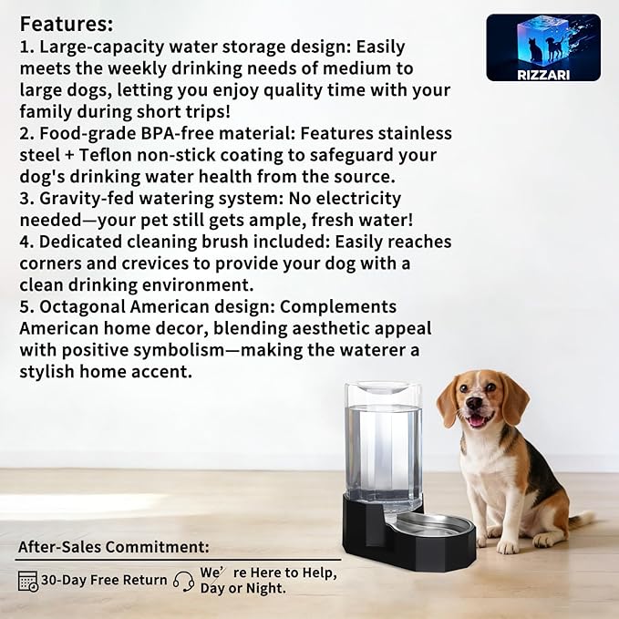 Sfozstra Large Dog Water Dispenser: 8L Large Capacity Gravity Water Feeder - Image 2