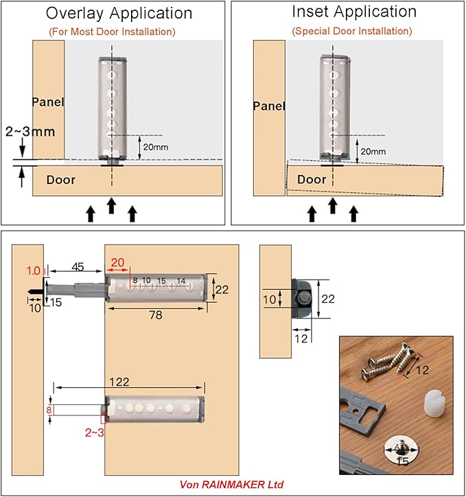 Push to Open Door Catches for Kitchen Cabinet Cupboard Wardrobe Automatic - Image 6