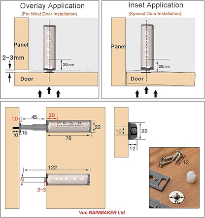 Push to Open Door Catches for Kitchen Cabinet Cupboard Wardrobe Automatic - Image 6