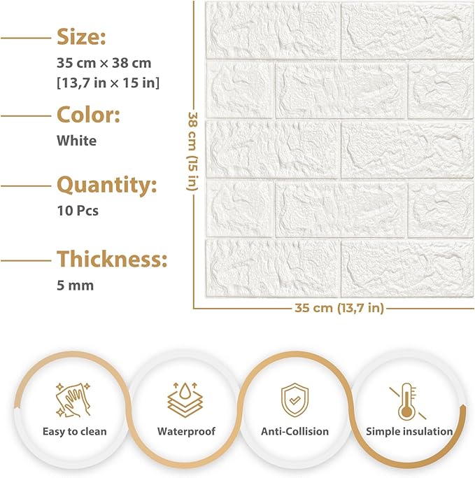 JOLOV 30 PCS 3D Wall Panels Peel and Stick - Image 3