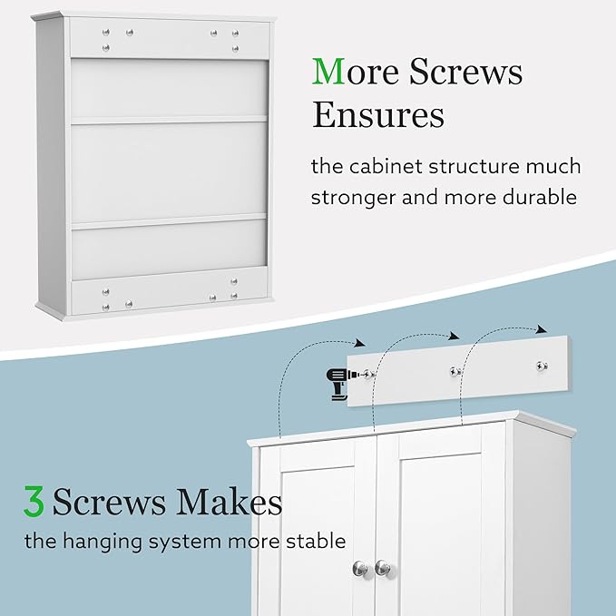 Bathroom Cabinet Wall Mounted Over Toilet Storage Cabinet, 24x30 Inch Wooden - Image 6