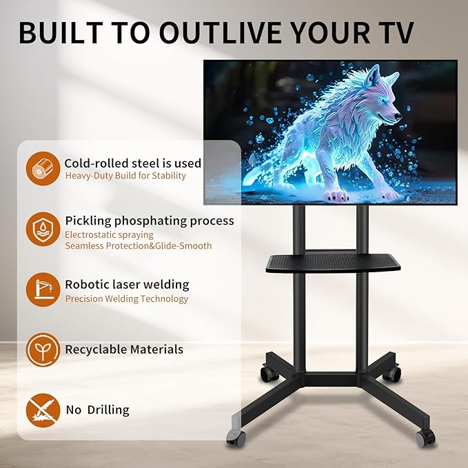 Solid Grace Rolling TV Stand - Image 7