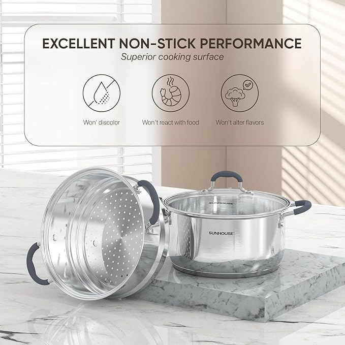 SUNHOUSE - 3.1 Quart Steamer Pots - Image 4