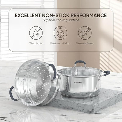 SUNHOUSE - 3.1 Quart Steamer Pots - Image 4