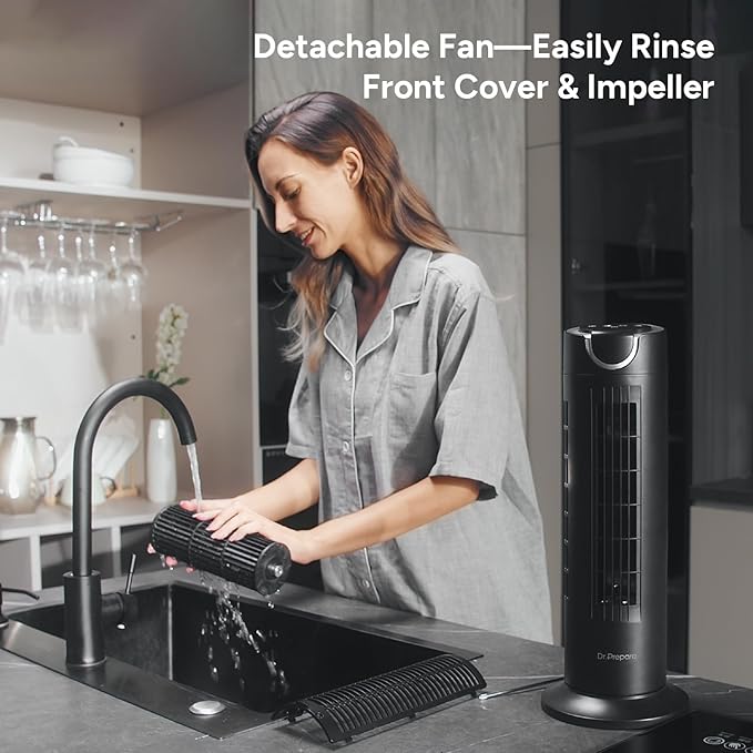 DR.PREPARE Tower Fan for Bedroom, 25 dB Quiet DC Bladeless Fan - Image 6