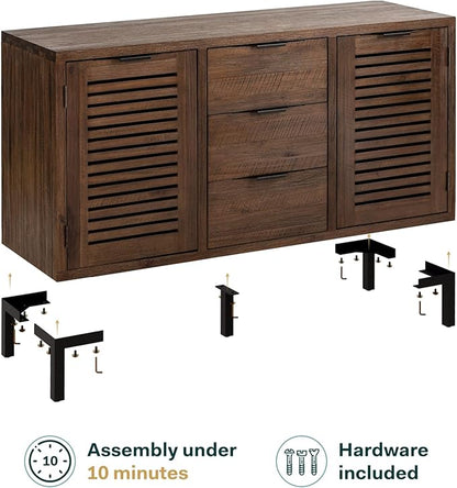 Bme Millie Premium Solid Wood Sideboard Storage Cabinet - Image 3