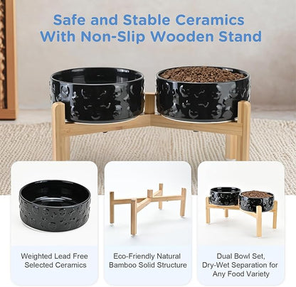 SPUNKYJUNKY Elevated Dog Bowls Ceramic, 7.3'' Dogs Food Water Bowls Raised - 42 - Image 6