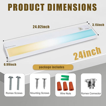Ansen Hardwired Under Cabinet Lighting, 24in 18W LED Light - Image 7