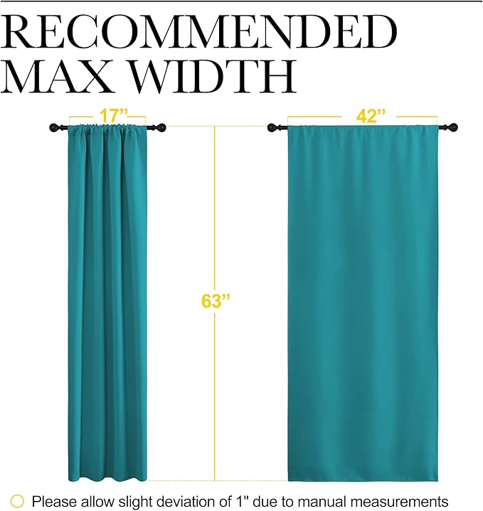 NICETOWN Peacock Blue Blackout Curtains Panels - Image 7