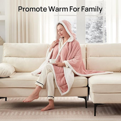 Westinghouse Wearable Heated Throw Blanket, Electric Heated Wrap Poncho Shawl - Image 3