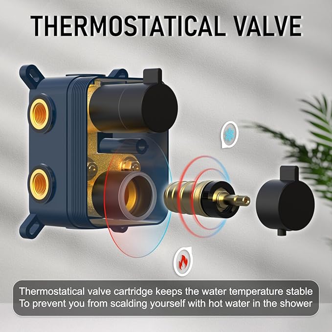 Iriber Thermostatic Shower System Wall Mount - Image 6