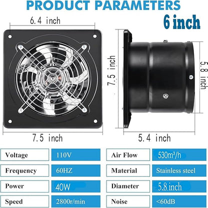 Aydomer Exhaust Fan 40W Through-wall installation Ventilation Fans 110V Exhaust - Image 4
