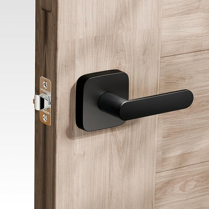 ULTRALOQ Passage Lever Door Handle, Reversible Black Front Door Handle No Lock - Image 2