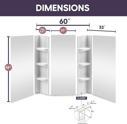 White Polystyrene Tub Wall Surround 32"x 60"x 58" - Image 3