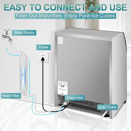 Commercial Ice Maker Machine 250 Lbs/24H, 35 Lbs Ice Bin, Undercounter Ice - Image 6
