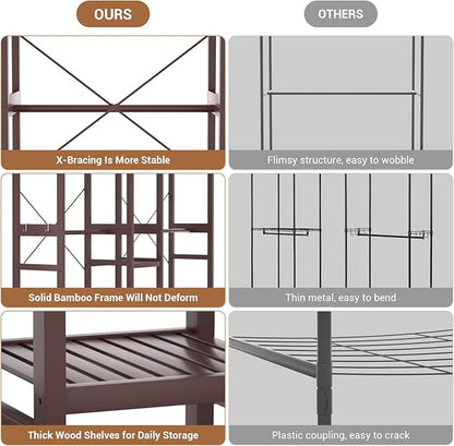 Homykic Bamboo Closet System Clothes Rack, Large Freestanding Garment Rack - Image 4