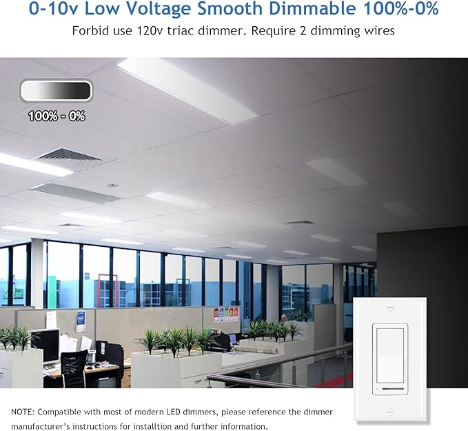 CycevSun 8 Pack 1x4 LED Flat Panel Light Drop Ceiling, 0-10V Dimmable - Image 3