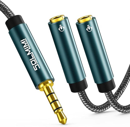 SOLMIMI Headphone Splitter 3.5mm TRRS Male to Two TRRS Female Adapter Compatible by SOLMIMI