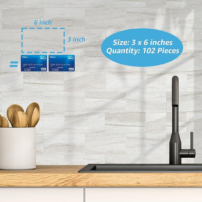 Art3d 102-Piece Faux Stone Peel and Stick Backsplash Tile, Waterproof Thick PVC - Image 5