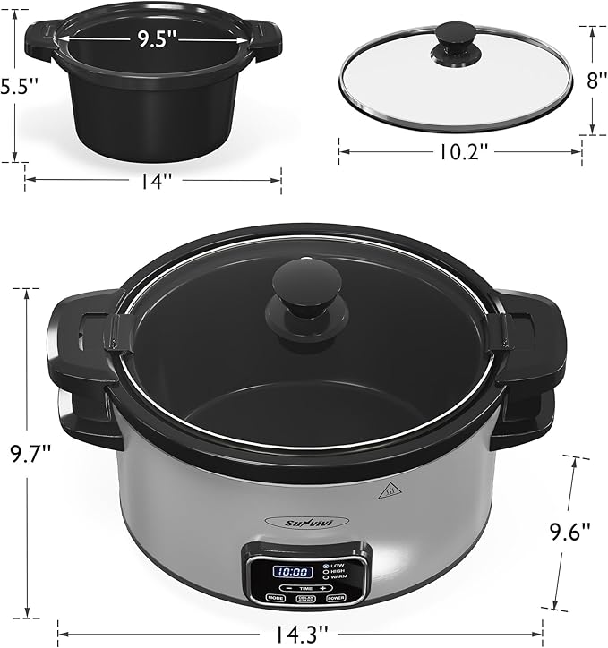 Sunvivi 4qt Slow Cooker, Programmable Slow Cooker - Image 2