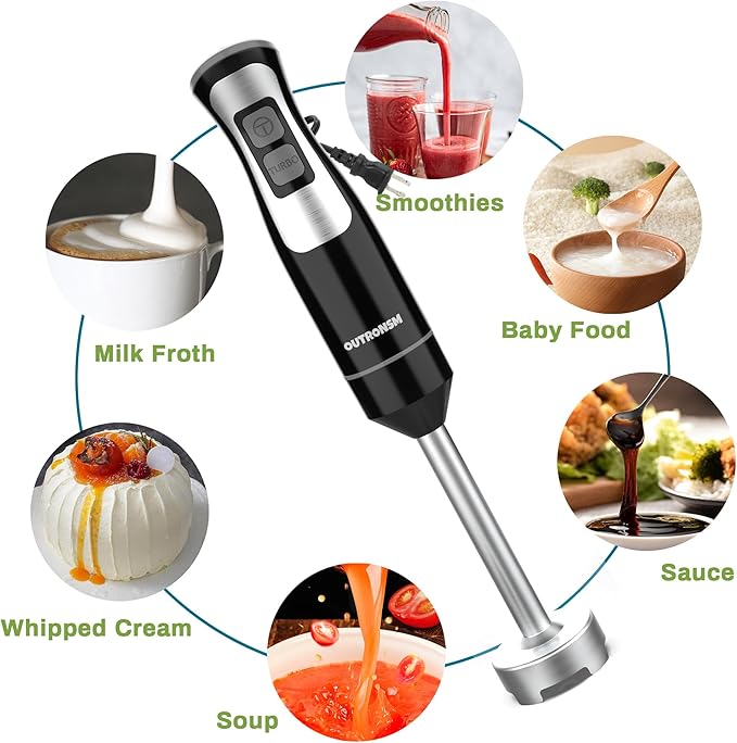 Immersion Blender Handheld, OUTRONSM Hand Blender - Image 5