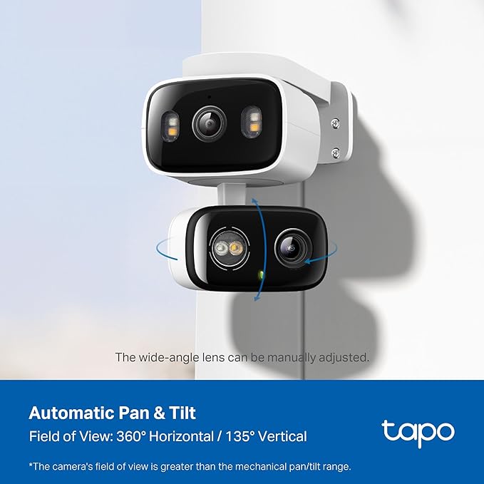 Tapo 2K Indoor/Outdoor Dual Lens Pan/Tilt Wired Security Camera - Image 5