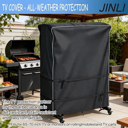 JINLI 65-70 inch outdoor TV trolley cover, courtyard TV cover, Oxford fabric - Image 4